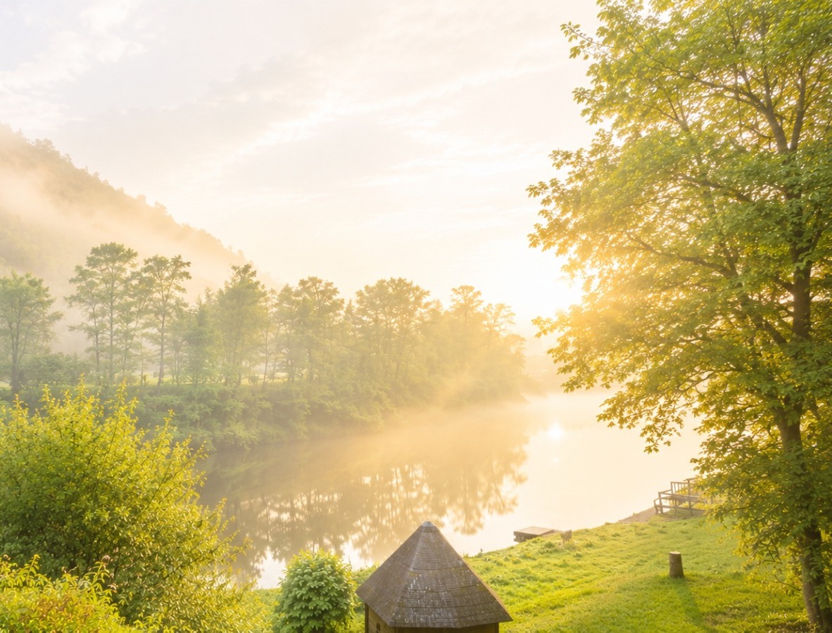 Sanftes Morgenlicht in der Natur – Symbol für einen ruhigen, haltenden Raum im traumasensiblen Coaching